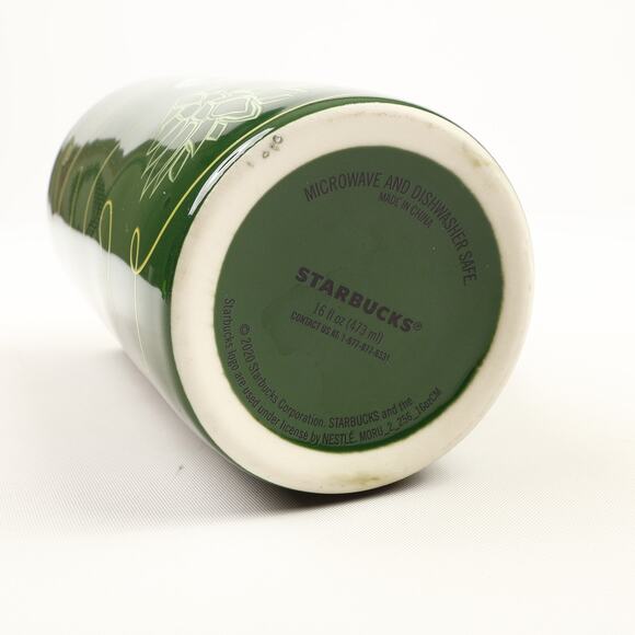 Lot of 2 Starbucks Christmas Green Whimsical String Red Siren Logo 12oz 16oz Mug - Picture 14 of 15